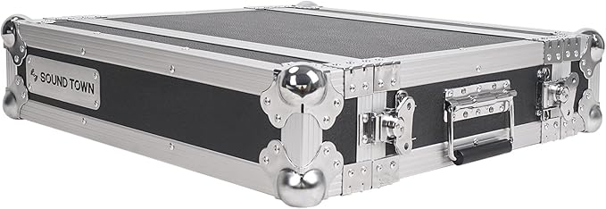 Sound Town 2U PA/DJ Rack/Road Case, 2-Space, with 16” Rackable Depth, Plywood, Metal Ball Corners - Pro Tour Grade (STRC-2U)