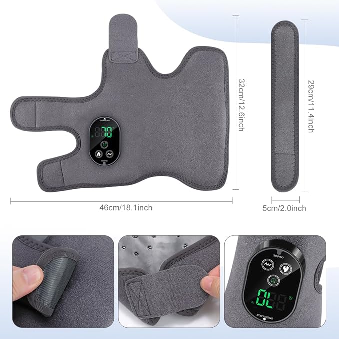 2-Pack Foot Renew Foot Massager, Ankle and Foot Massager for Pain Relief, Ankle Heating Pad with Massage, 6 Heat Levels & 3 Massage Modes with Timer (Grey)