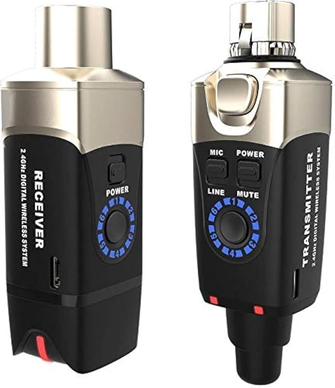 Xvive U3 XLR Microphone Wireless System 2.4GHz Wireless XLR Transmitter and Receiver for Dynamic Microphone, Audio Mixer, PA System