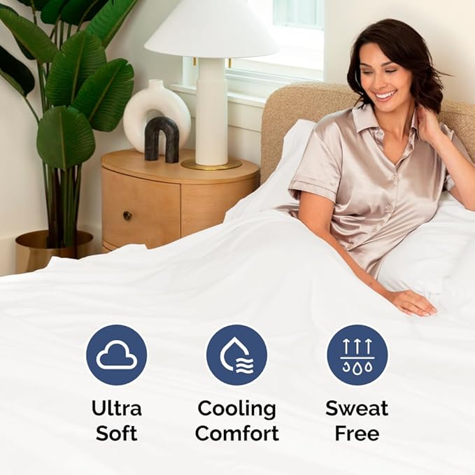 Full XL Bed Sheet Set - 4 Piece Extra Long Extended Full XL Sheets - Ultra-Soft, Breathable & Cooling - Fits 8” to 16" Mattress w/ Deep Pockets - 54" x 80" - Wrinkle & Fade Resistant - Antique White