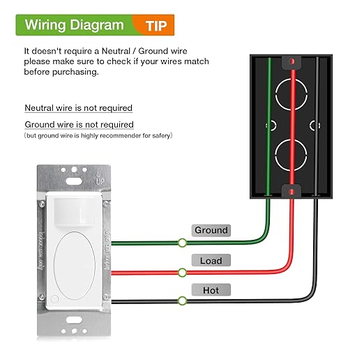 PIR Motion Sensor Light Switch,Occupancy Sensor Switch | 5Amp | Sigle-Pole | No Neutral Required, Operable Without Ground Wire,PC Fireproof,UL Listed
