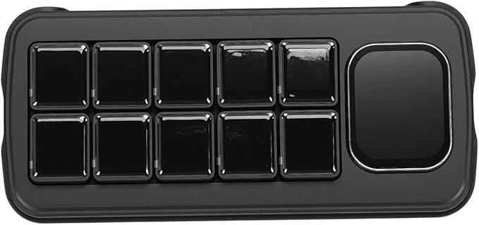VELATEMOR AI Voice Control Panel, 10 LCD Mechanical Buttons 2.01 Inch Auxiliary Screen, with AI Voice Recognition and One Key Macro, for OS X Smart Home Automation (White)