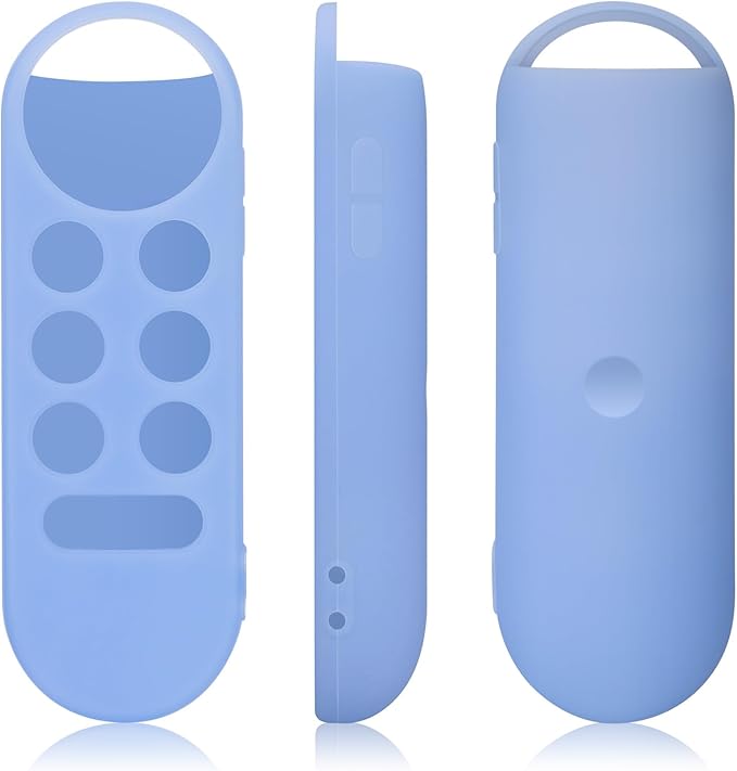 2PC Cover-Case-for-Chromecast-Google-TV-Remote, Glow-in-The-Dark Silicone Sleeve Skin for Google Chromecast 4K/HD (Green + Blue)