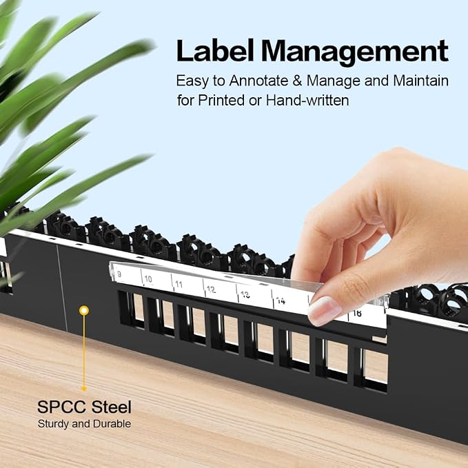 16 Port Patch Panel Blank Keystone Patch Panel 1U Network - Image 6
