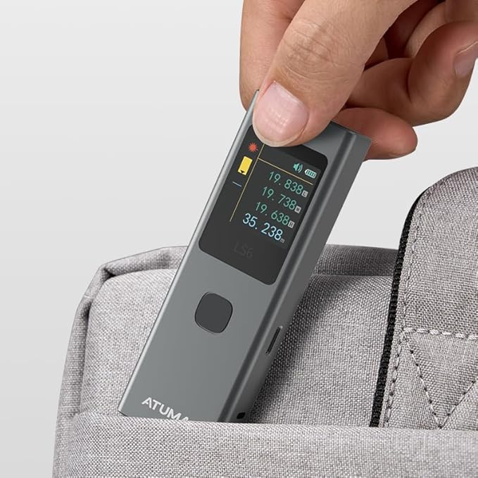 ATuMan 3 in 1 Laser Distance Meter with Visual Aligning Beam, Pythagorean, Area, Volume Angle Measure, 19 Measurement Modes and Automatic Calculation, Color Display, 131 Feet, iF Design Award 2024
