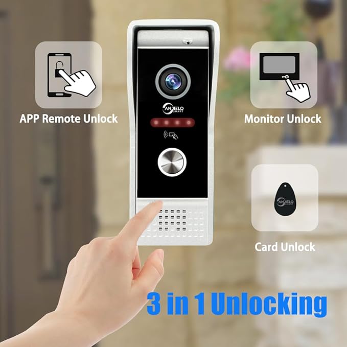 Wired Smart Video Apartments Intercom System,10 Inch Monitors with 1080P Doorbell Camera,3-in-1 Unlocking,TUYA WiFi Door Phone Kits, Ideal for Villas & Homes (1 doorbell + 1 Monitor)