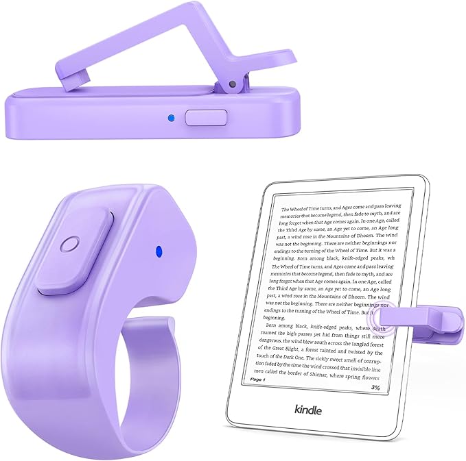 DATAFY [Case-Friendly] Remote Control Page Turner Ring for Kindle Paperwhite Oasis Scribe Kobo eReaders, Camera Camcorder Remote Controls, Page Turner Clicker for ipad iPhone Tablets with Storage Bag