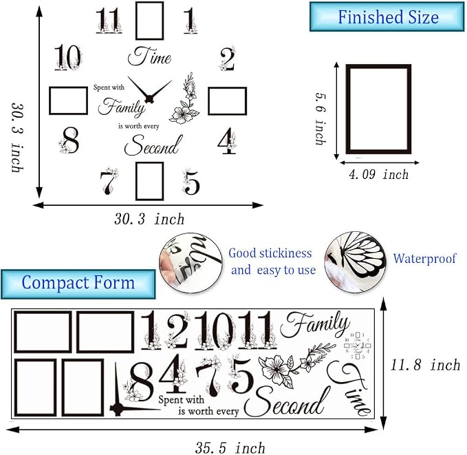 Large DIY Wall Clock Decal - Image 7