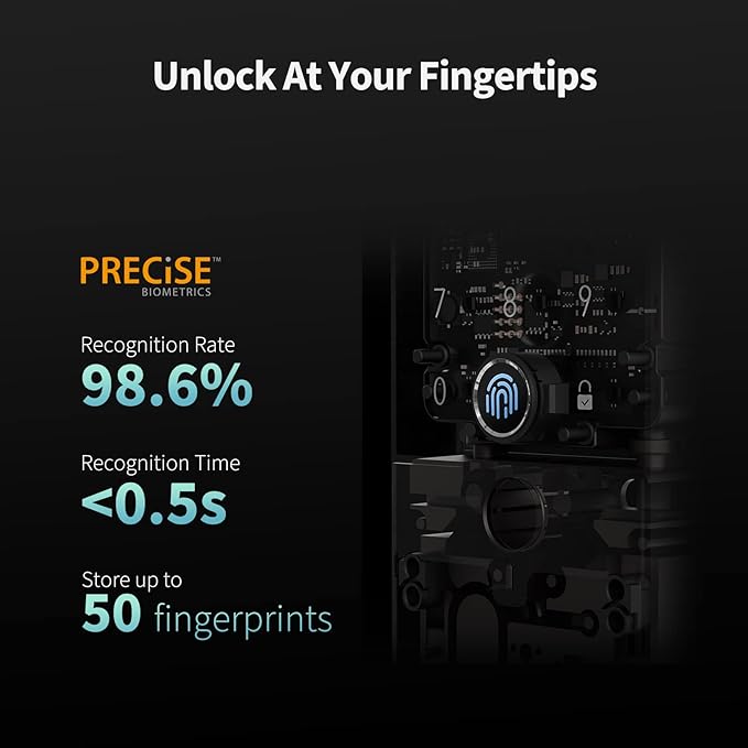 Aqara Smart Lock U100, Fingerprint Keyless Entry Door Lock with Apple Home Key, Touchscreen Keypad, Smart Electronic Deadbolt, IP65 Weatherproof, Supports Apple HomeKit, Alexa, Google, IFTTT, Silver