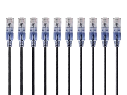 Monoprice - 133267 SlimRun Cat6A Ethernet Patch Cable - Snagless RJ45 UTP Pure by Monoprice