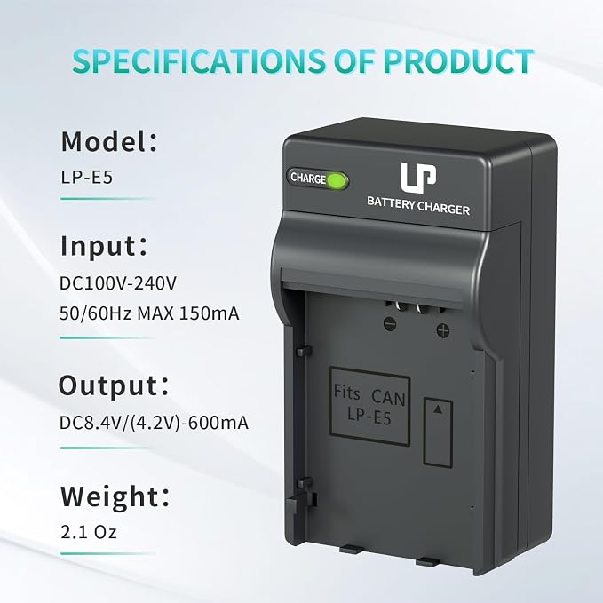 LP LP-E5 Battery Charger, Quick Charger - Image 6