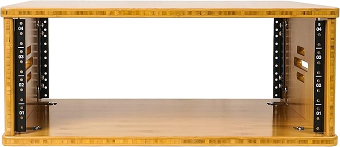 Sound Town DIY 4U Solid Bamboo Studio Rack w/ 14.2" Depth, Ventilation for Recording Room, PA/DJ Pro Audio, Home Audio (STBR-4U)