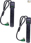 GoGreen Power Inc. (G-16103MSBK-2) 6 Outlet Surge Protector, 2.5FT Cord, Black, 2 Pack