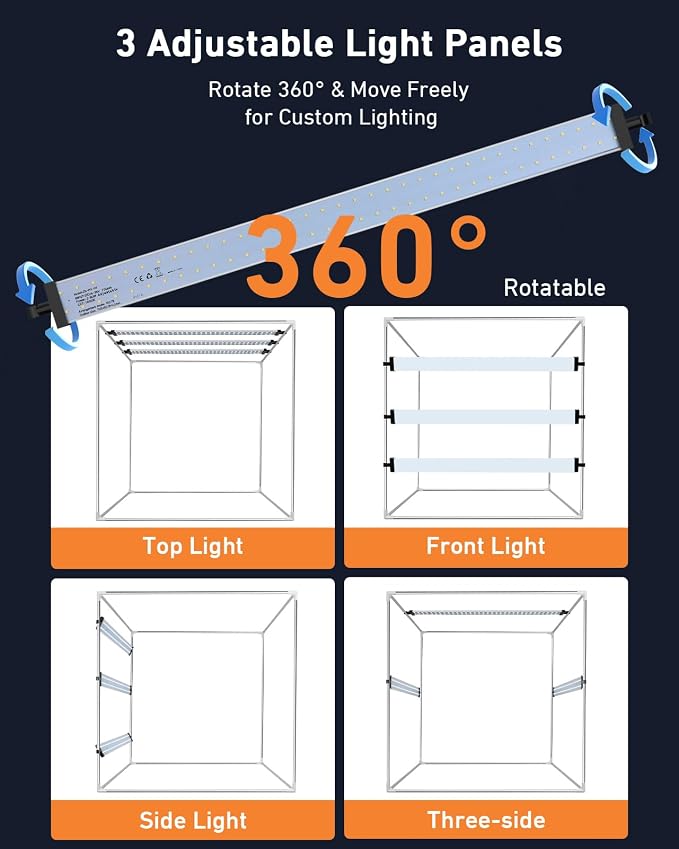 DUCLUS Light Box Photography 39×39 inch, 210 LED Large Photo Light Box - Image 4