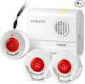 SYNLETT Caregiver Pager Wireless Nurse Call Buttons for Elderly Monitoring SOS Alert System Portable Alarm Call Bell for Nursing Home Care Seniors Patients Emergency