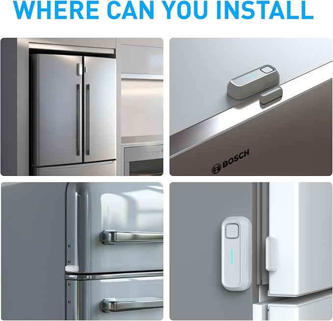 DAYTECH Refrigerator Door Alarm Freezer Door Left Open Alarm with Delay 1/2/3/4 mins Window Door Ajar Alert Fridge Alert 0 to 120 dB for Freezer Home Store Business Office 3 Sets White