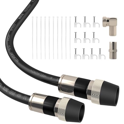 30ft RG6 Coaxial Cable, 75 Ohm TV Coax Cable by RELIAGINT