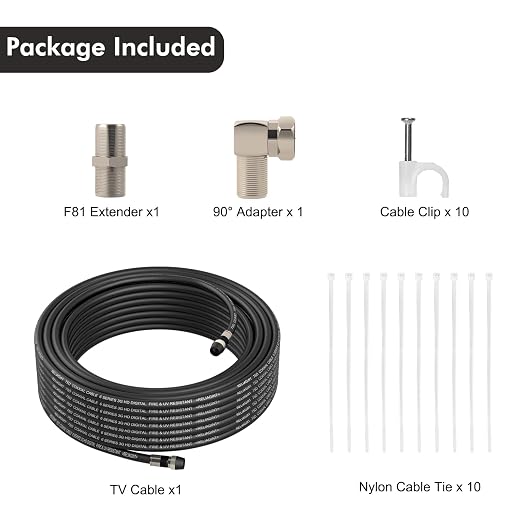 25ft RG6 Coaxial Cable, 75 Ohm TV Coax Cable - Image 2