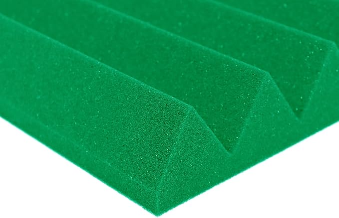 Foam Factory Inc 24 Pack Color Acoustic Foam Panel Studio Soundproofing Wedge Wall Tiles 12” X 12” X 2” (Kelly Green)