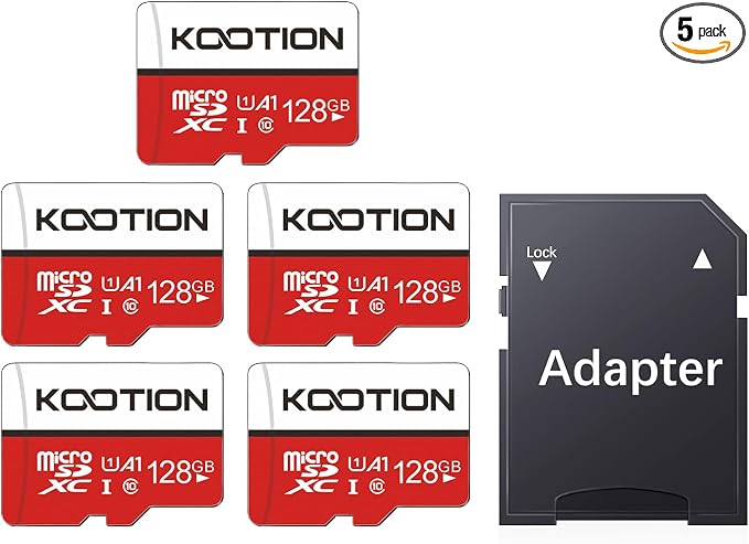 KOOTION 128GB Micro SD Card 5 Pack microSDXC UHS-I Memory Card by KOOTION