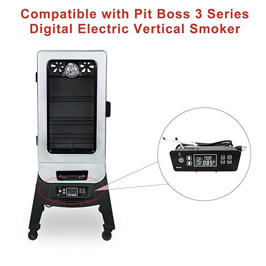 Digital Thermostat Control Board Compatible with Pit Boss 3 Series Digital Electric Vertical Smoker, Electric Smoker Controller Replacement Parts for Pit Boss PBV3D1