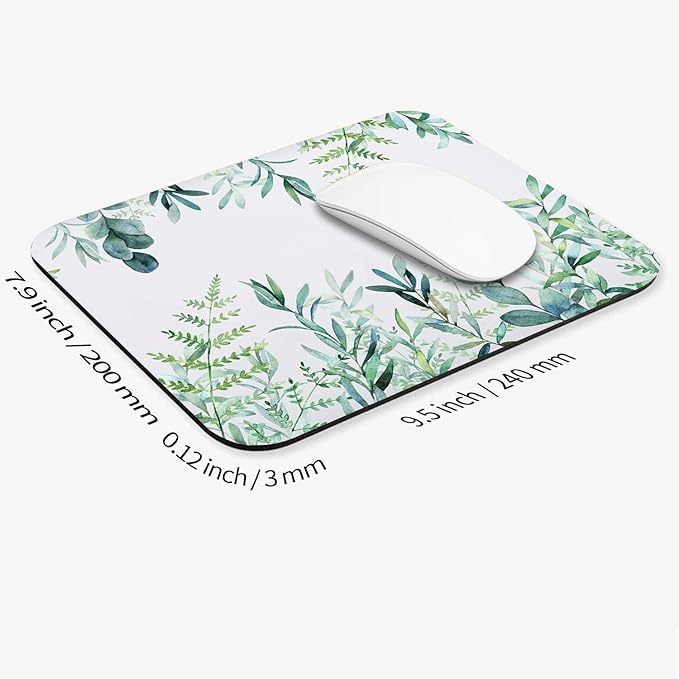 Armanza Square Mouse Pad Green Grass, Personalized Premium-Textured Custom Mouse Mat Design, Washable Mousepad Cloth, Non-Slip Rubber Base Computer Mouse Pads for Wireless Mouse