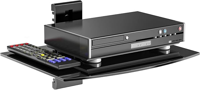 WALI Floating TV Shelf, 1 Tier Glass Projector Shelf by WALI