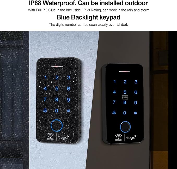 WiFi Graffiti Access Control System keypad, IP68 Waterproof Fingerprint keypad - Image 5