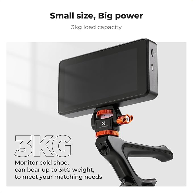 K&F CONCEPT Adjustable Camera Monitor Mount, Aluminum Camera Mount 360° Swivel - Image 5