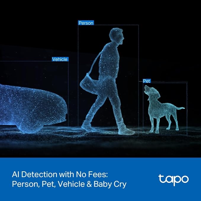 Tapo 2K 3MP Indoor/Outdoor Dual Lens Pan/Tilt Security Camera – 125° Wide-Angle + 6mm Telephoto, Free Person/Vehicle Detection, 360° View, SD/Cloud, Works w/Alexa & Google Assistant – HybridCam Duo