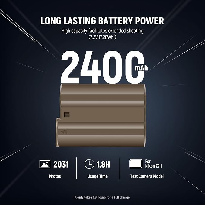 Neewer 2400mAh EN-EL15c Replacement Camera Battery - Image 4