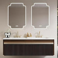 Bathroom Vanity with Double Sink - Bathroom Cabinet Vanity Including Grille Shaped Panel | Bathroom Vanity Double Sink, Soft Light LED Lights & Smart Defogging Mirror (Mirror, 64IN)
