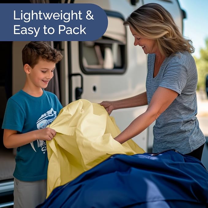 RV Short Queen Sheet Set 60 X 75 - 4 Piece RV Short Queen Bed Sheets - Soft, Breathable & Cooling - Designed for Bunks, Trailers and Campers - Fits 8” to 12" Mattress - Hotel Luxury Bedding - Yellow