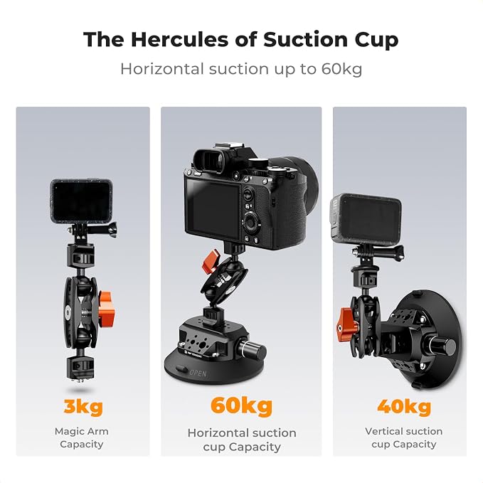 K&F CONCEPT 6" Suction Cup Camera Mount - Image 4