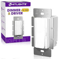 HitLights LED Driver and Dimmer Switch in One 100W, 120V AC to 24V DC, Compatible with Most Solid Color 24V Strip Tape Lights, UL Listed, Single-Pole/3-Way, EZDim Pro, White