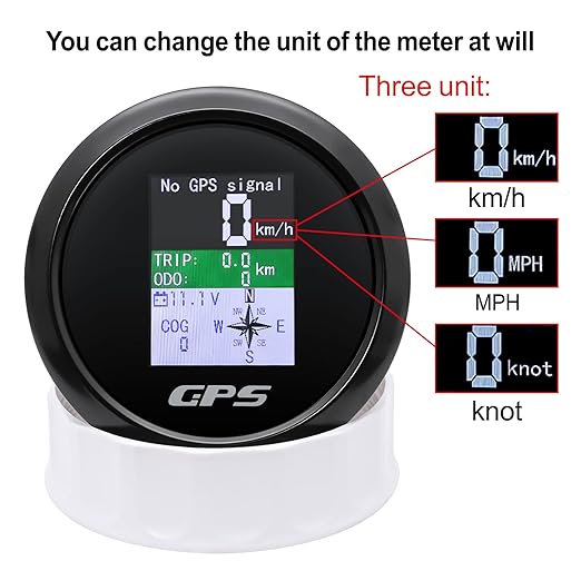 GPS Speedometer 3-3/8" 85mm Boat GPS Speedometer Odometer Waterproof White - Image 3