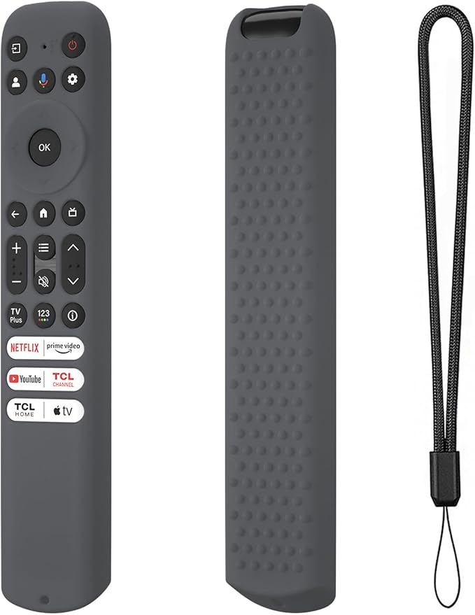 Hi Color Silicone Cover for TCL RC813 FMB1/RC923/RC902V Remote Protective Case Sleeve for TCL Smart TV Remote RC813 FMB1 Case Cover (Dark Grey)
