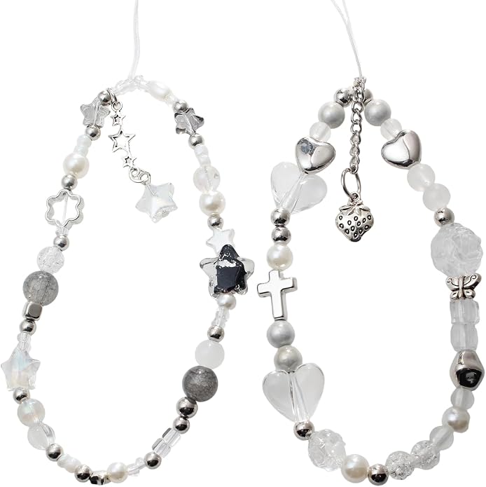 CMVFYL Beaded Camera Wrist Strap, Cute Phone Charms Strap, Pearl Bracelet Wrist by CMVFYL