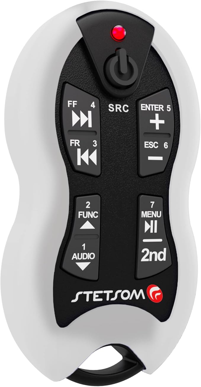 Stetsom SX2 - Universal Remote Control, Infrared, Long Range (1640 ft), 16 Functions, Learning Mode, Compatible with Car Audio Head Units, Home Devices and Video Equipment