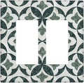 Bvtewkhz Green Luxury Modern Cubic Marble 2 Gang Double Rocker Decorative Light Switch Covers Electrical Faceplate Switch Plates for Bathroom Kitchen Home