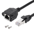 MECCANIXITY Cat6 Ethernet Extension Cable, 2Ft RJ45 Male to Female Screw Panel by MECCANIXITY