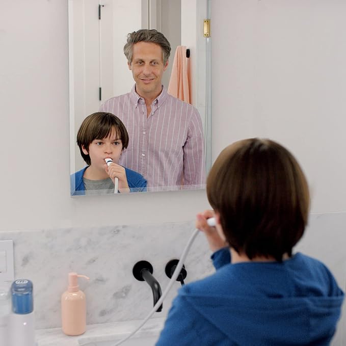 Mirrorons Beveled Mirror, Wall Mirror 24" x 32", Frameless Rectangle Bathroom Vanity Mirror with Beveled Edge, Hangs Horizontally or Vertically. Upgraded Shatterproof Mirror, Bathroom, Gym.