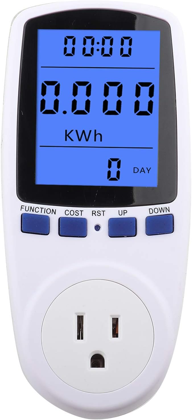LED Watt Power Meter Plug, Home Electricity Usage Monitor with Powe Energy Voltage Cost for Monitor High Cost Appliance, Socket Power Meter with Reset Button