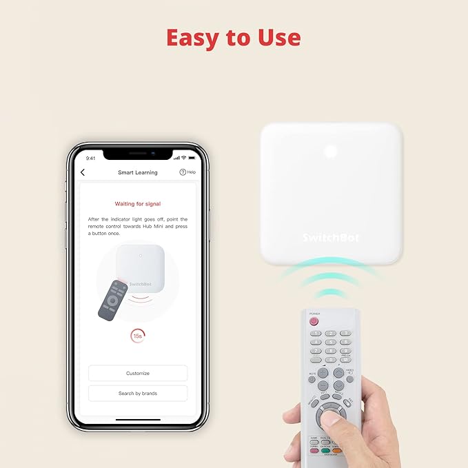 SwitchBot Hub Mini Smart Remote - IR Blaster, Link SwitchBot to Wi-Fi (Support 2.4GHz), Control TV, Air Conditioner, Compatible with Alexa, Google Home, IFTTT (White)