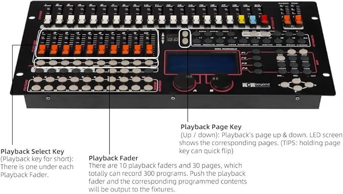 Ygybeyond DMX 1024Controller, DMX512, 1024 channel Controller, Stage Lighting Equipment & Accessorie For Dj, Ktv, Large Concert, DMX Light Controller (1024 channel DMX-1024)