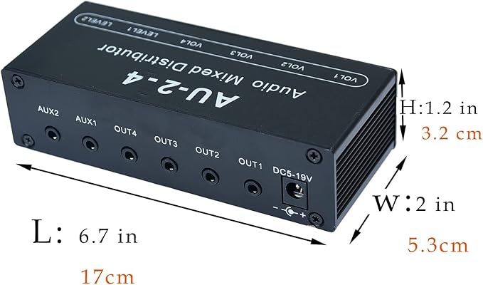 1/8" aux Input Mixing 2 in 4 Channel Way Out Headset Box Headphone Amplifier 3.5mm Mixer 1/8 inch Stereo Audio Amp with Ultra-Compact Portable mini Jack 3.5 Splitter hup for Studio and Stage