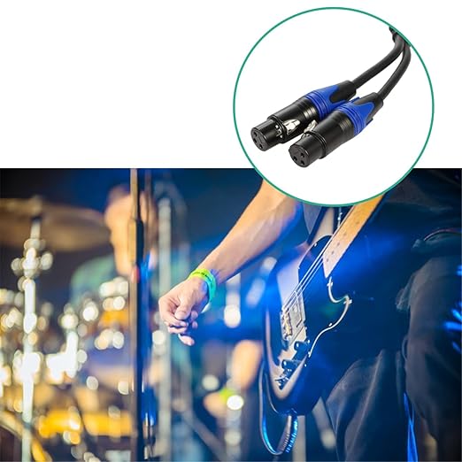 Seefeful (20 FT - 1 Pack) 1 Male to 2 Female XLR Y Splitter Micrphone Cable, 3pin Female to Dual Male Y-Splitter Balanced Mic Audio Cables for Stereo Mic to L & R Audio Track
