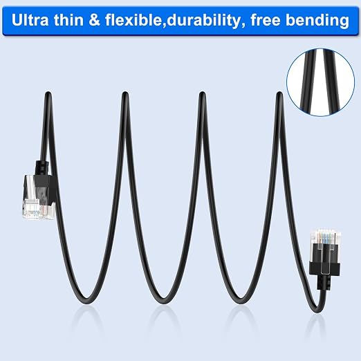 Cat6A Ethernet Cable 90 Degree Downward Angled 6.6FT, Flexible Slim & Ultra - Image 6