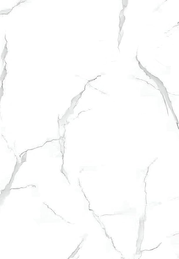 Dundee Deco Faux Marble Wall Panels - 2 ft X 4 ft - Glossy, Waterproof Indoor Wall Cladding - White, Grey Veins - Set of 4 - Covers 31 sq ft