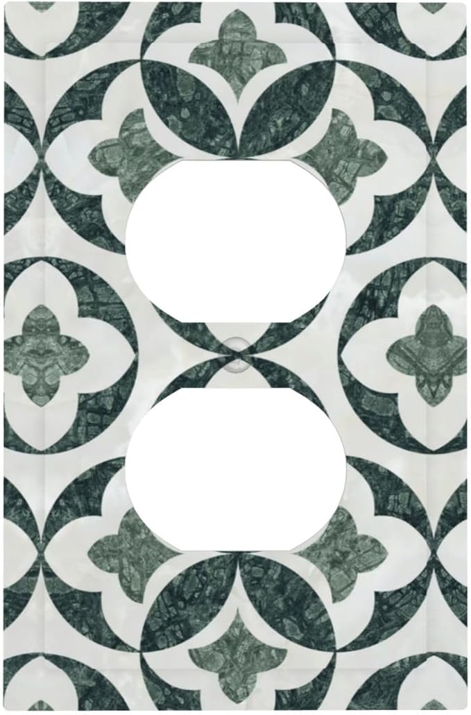 Bvtewkhz Green Luxury Modern Cubic Marble Cubic Marble Duplex Outlet Decorative Light Switch Covers Electrical Faceplate Switch Plates for Bathroom Kitchen Home